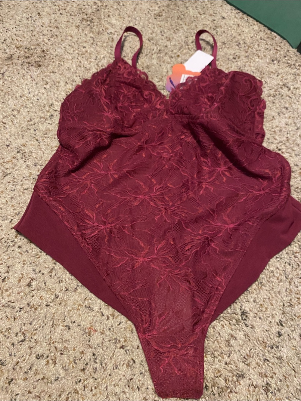 YITTY Wine Lace Bodysuit